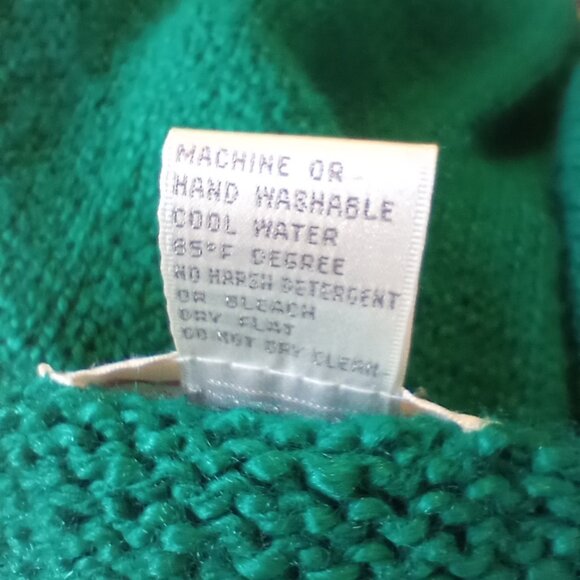 Vintage Kelly Green Cable Knit Sweater Vest sz L Petite - Picture 11 of 11